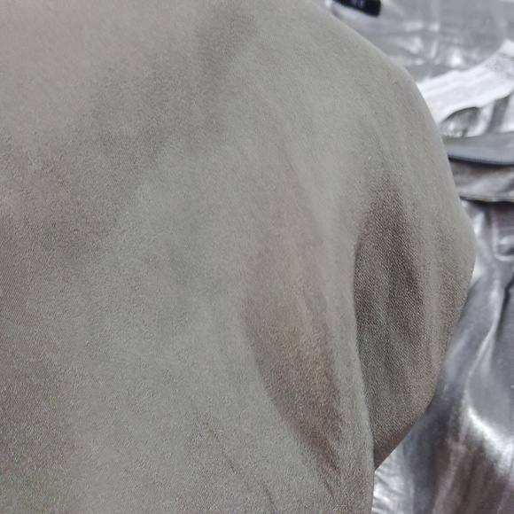 Zara Trafaluc Wide Leg Metallic Khaki Pants Xsmall - Picture 7 of 7